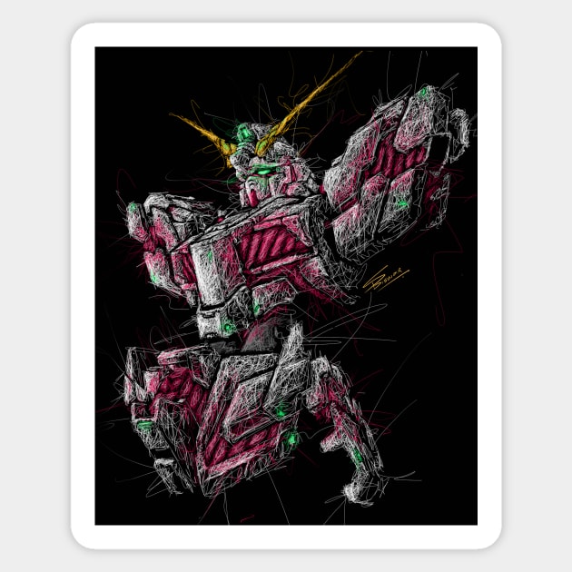 Gundam unicorn Sticker by Shawngkolon